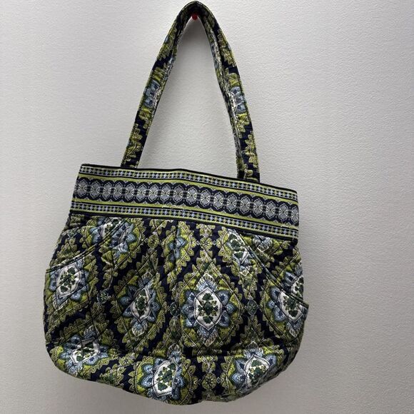 Vera Bradley Cambridge Green Blue,black Shoulder Handbag Medium - Picture 2 of 15